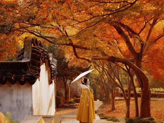 Chinese Costume Photography - Hanfu Girl in Autumn